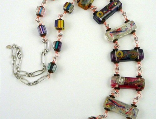 Clay and Glass Bead Necklace